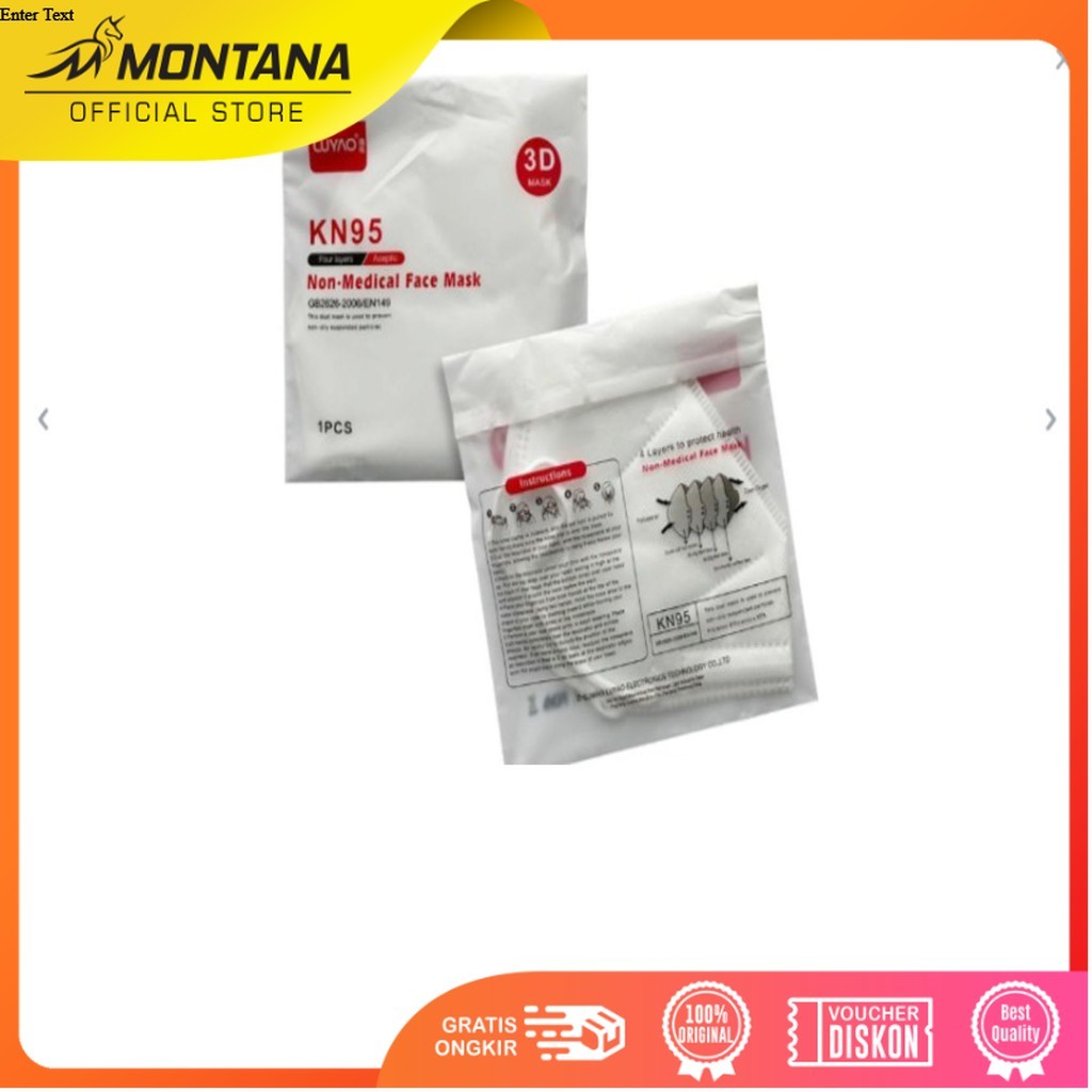 MONTANA Masker KN95 Four Layers Non Medical Face Mask Aseptic KN95-5PLY/Retail