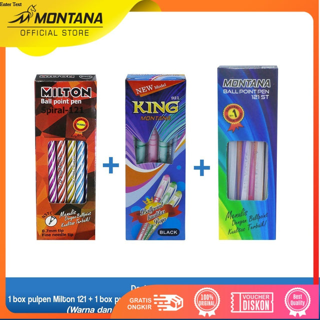 MONTANA Bundling Pulpen Pena Lilin 0.7mm 3 Lusin Ballpoint Direct Fill 121 + 921 KING + 121 ST