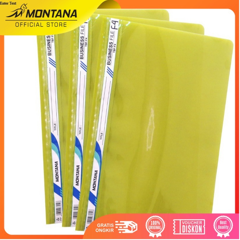 MONTANA File Bisnis Map Plastik F4 Business File Dokumen Folder TBF-F4/Retail Yellow