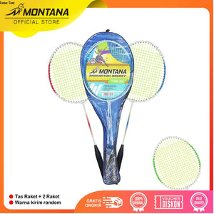 MONTANA Badminton Racket 1 Set Raket Bulu Tangkis Free Tas TRB2D