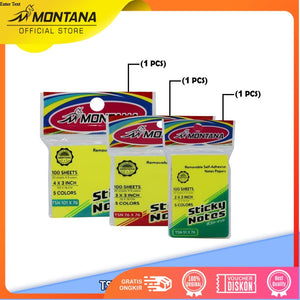 MONTANA Bundling Sticky Note Kertas Memo Tempel 3 Size Notes Papers Mix Warna