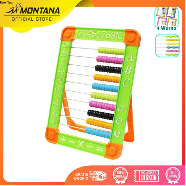 MONTANA Abacus Sempoa Alat Belajar Hitung 10 Baris Learning Tools for Counting TSM-01