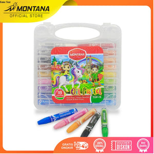 MONTANA Oil Pastel Krayon Minyak 18 Warna Water Resistant Alat Mewarnai TOP18