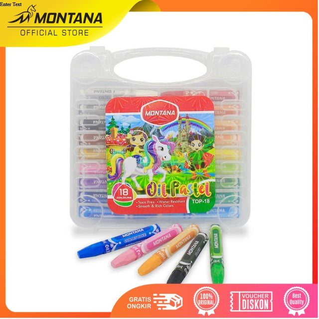 MONTANA Oil Pastel Krayon Minyak 18 Warna Water Resistant Alat Mewarnai TOP18