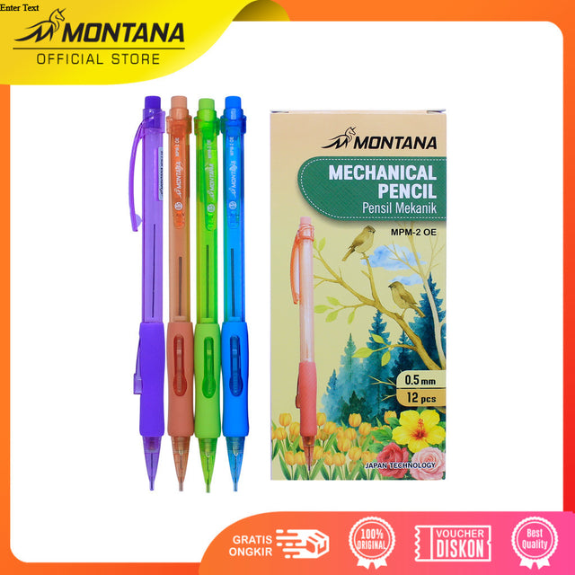 MONTANA Mechanical Pencil Pensil Mekanik Montana  MPM-2 OE 0.5 mm Box Isi 12Pcs copy