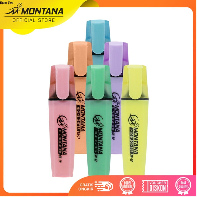 MONTANA Highlighter Stabilo 2 - 5 mm Color Marker Penanda Berwarna SH-1P Retail