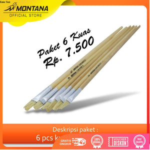 MONTANA Bundling Brush Kuas Cat Air Lukis 31.8 - 34 cm 6 Pcs Watercolor Brush Acrylic Nylon BRW1-6