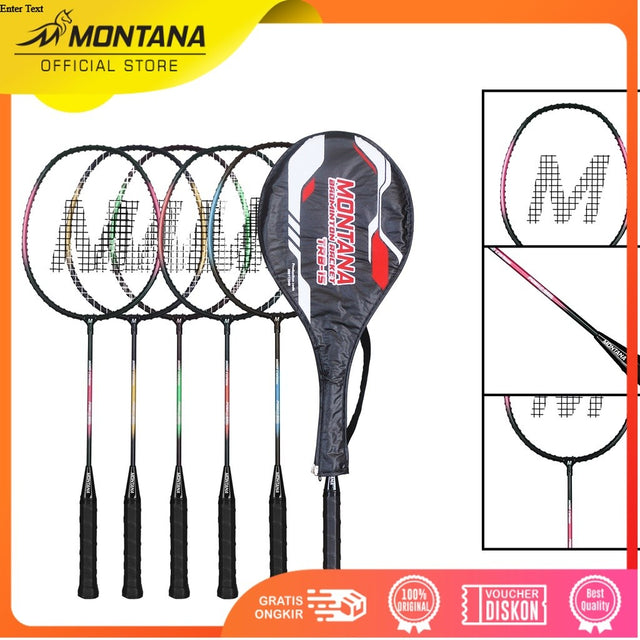 MONTANA Badminton Racket 66 x 19.5 cm Raket Bulu Tangkis Free Tas TRB1S