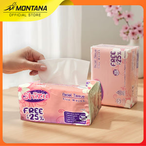 MONTANA Tissue Shizu Facial soft 400 Helai Free Up To 25% Tissue Wajah Shizu 100% Pure Pulp & Anti Bacterial
