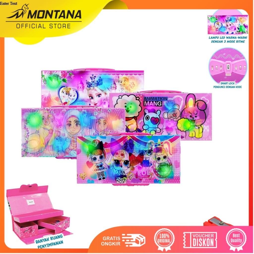 MONTANA Kotak Pensil Pencil Case Study Set Tempat Alat Tulis PC-220