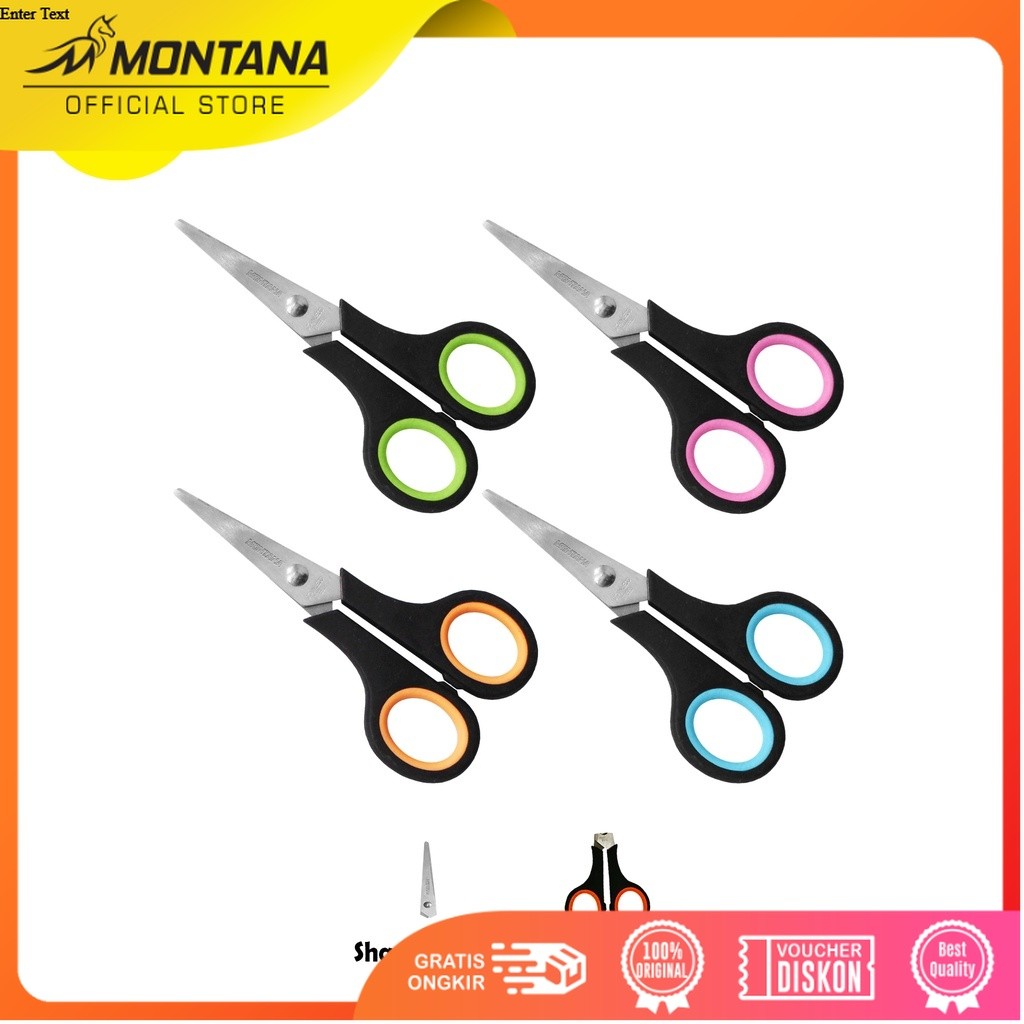 MONTANA Scissors Gunting Stainless Steel 12 Cm Multipurpose Kuat Tajam Anti Karat STL-540/Retail
