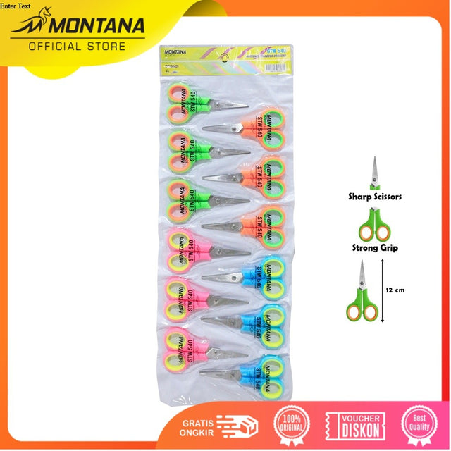 MONTANA Scissors Gunting Stainless Steel 12 Cm Multipurpose Kuat Tajam Anti Karat STW-540/Lusin