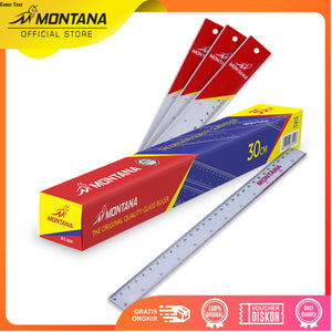 MONTANA Penggaris Akrilik Bening Transparan 30 cm Acrylic Ruler RT-30Plastik