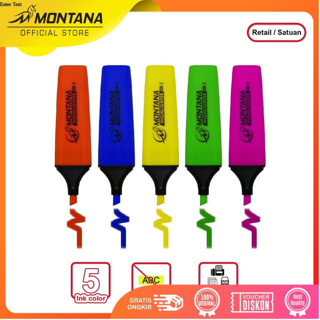 MONTANA Highlighter Stabilo 1 Pcs Color Marker Penanda Berwarna SH-1 Retail