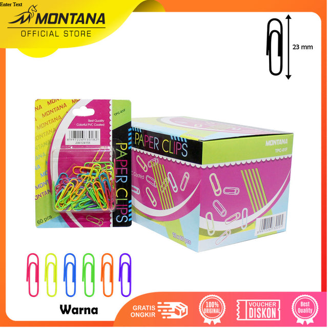 MONTANA Paper Clip 23 mm 1 Box 720 Pcs Klip Penjepit Kertas TPC-01F