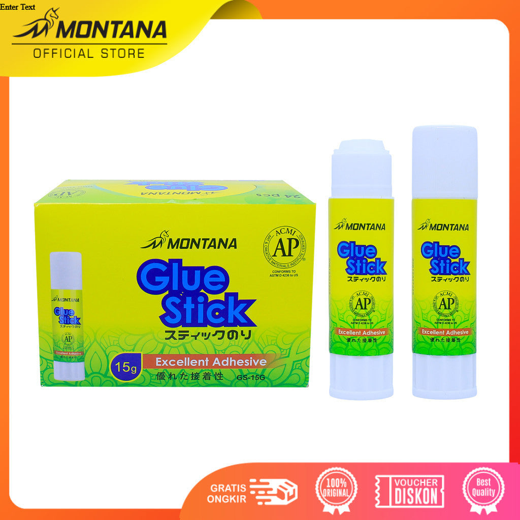 MONTANA Glue Stick Lem Batang 15gr Strong Adhesive Perekat Serbaguna GS-15 Box 24Pcs copy