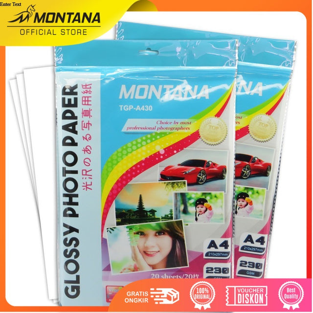 MONTANA Glossy Photo Paper A4 20 Sheets 230 GSM Kertas Foto TGP-A430