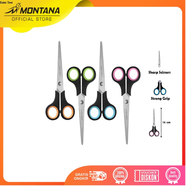 MONTANA Scissors Gunting Stainless Steel 14 Cm Multipurpose Kuat Tajam Anti Karat STL-550/Retail
