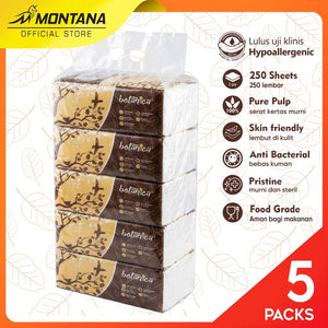 MONTANA X BOTANICA Facial Tissue 250 Sheets 2Ply Tisu Wajah Halus&Lembut 100% Virgin Pulp BundlePack