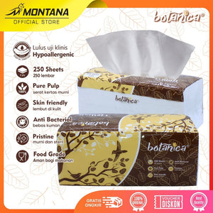 MONTANA X BOTANICA Facial Tissue 250 Sheets 2Ply Tisu Wajah Halus&Lembut 100% Virgin Pulp BundlePack