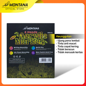 MONTANA Two Head Acrylic Marker Spidol Dual Head Metallic Color Two Head Thickness MAM-2S