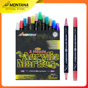 MONTANA Two Head Acrylic Marker Spidol Dual Head Metallic Color Two Head Thickness MAM-2S