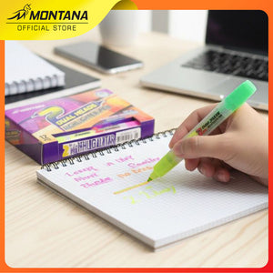 MONTANA Dual Heads Highlighter-pen Double Color Penanda Berwarna MH-2S Retail 1Pcs