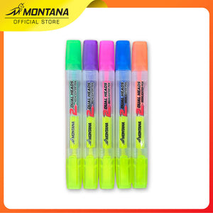 MONTANA Dual Heads Highlighter-pen Double Color Penanda Berwarna MH-2S Retail 1Pcs