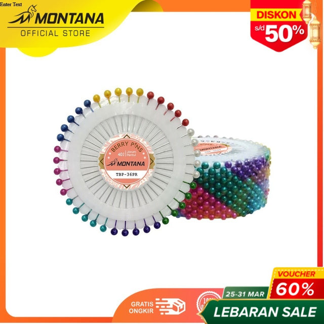 MONTANA Jarum Pentul Anti Karat 40 Pcs Straight Pin Serbaguna TBP-36PR/Retail