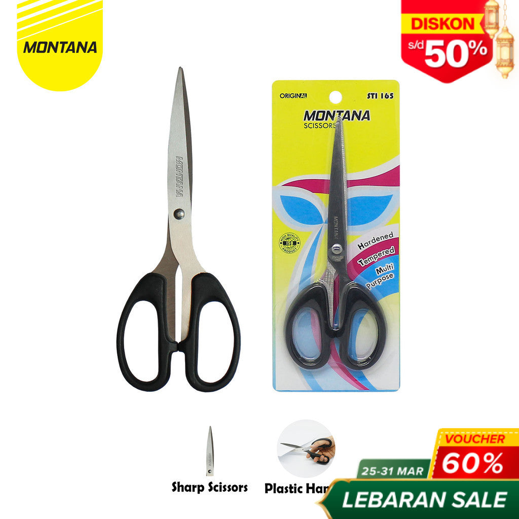 MONTANA Scissors Gunting Stainless Steel Multipurpose Kuat Tajam Anti Karat STI-165/Retail